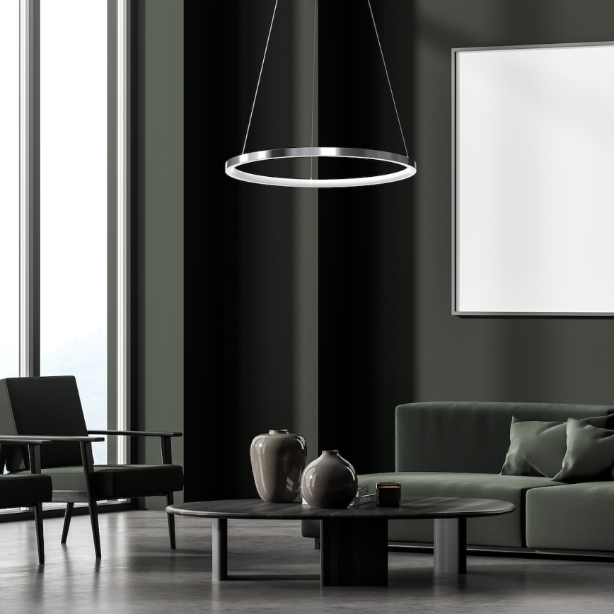LED Lühter HOOP LED/27W/230V d. 50 cm 4000K läikiv kroom