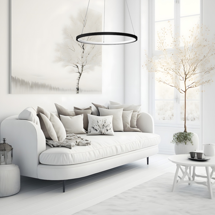 LED Lühter HOOP LED/27W/230V d. 50 cm 4000K must