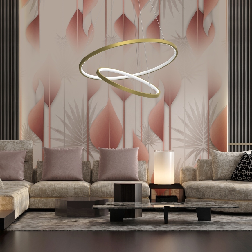 LED Lühter HOOP LED/51W/230V d. 60 cm 4000K kuldne