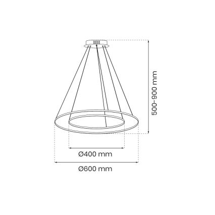 LED Lühter HOOP LED/51W/230V d. 60 cm 4000K kuldne