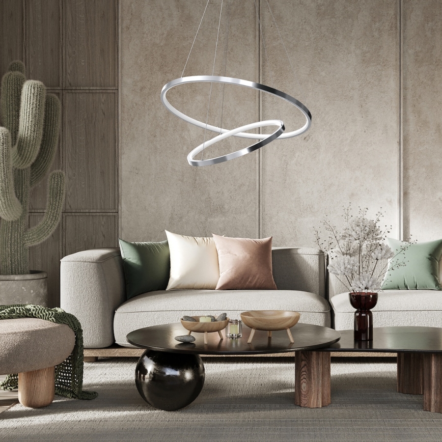 LED Lühter HOOP LED/51W/230V d. 60 cm 4000K läikiv kroom
