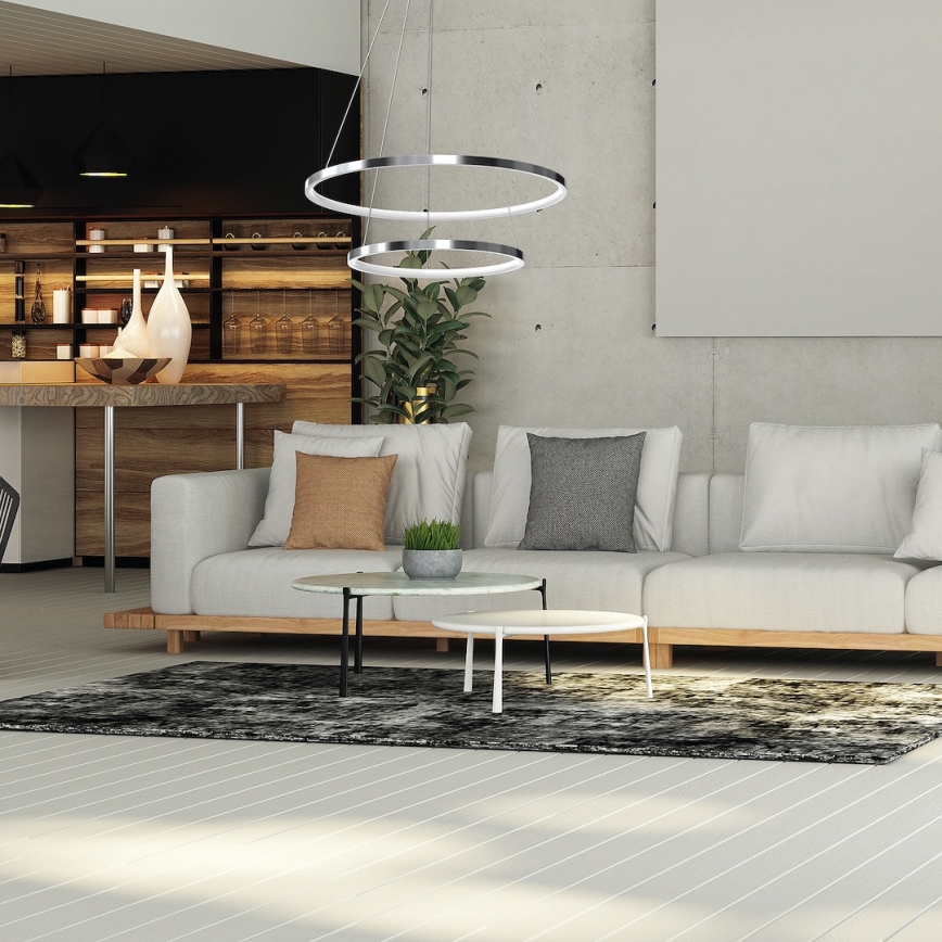 LED Lühter HOOP LED/51W/230V d. 60 cm 4000K läikiv kroom