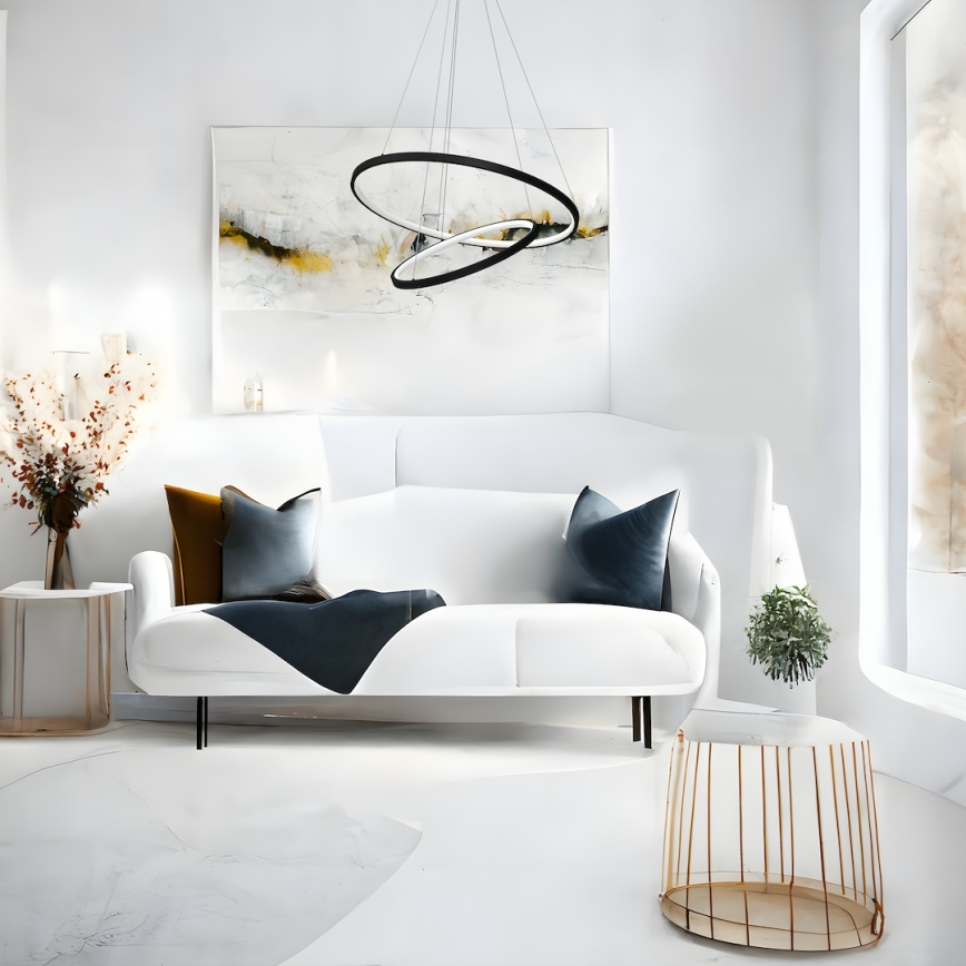 LED Lühter HOOP LED/51W/230V d. 60 cm 4000K must
