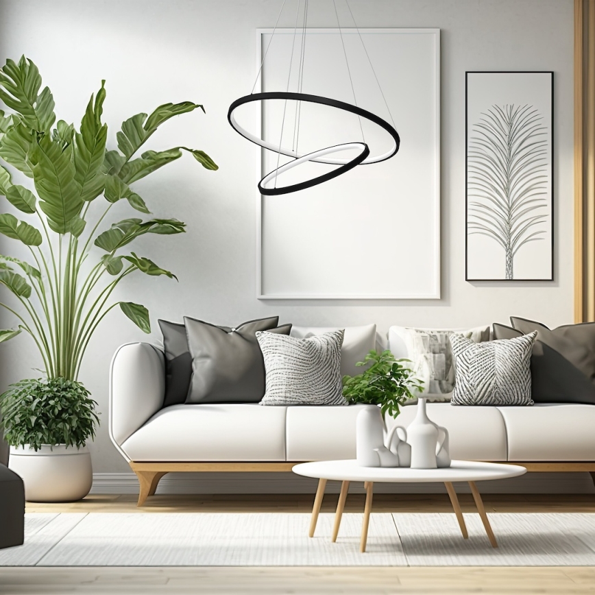 LED Lühter HOOP LED/51W/230V d. 60 cm 4000K must
