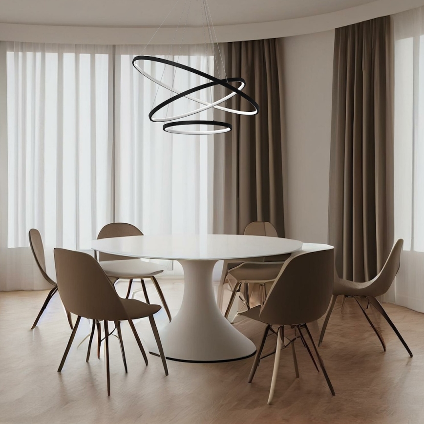 LED Lühter HOOP LED/93W/230V d. 60 cm 4000K must