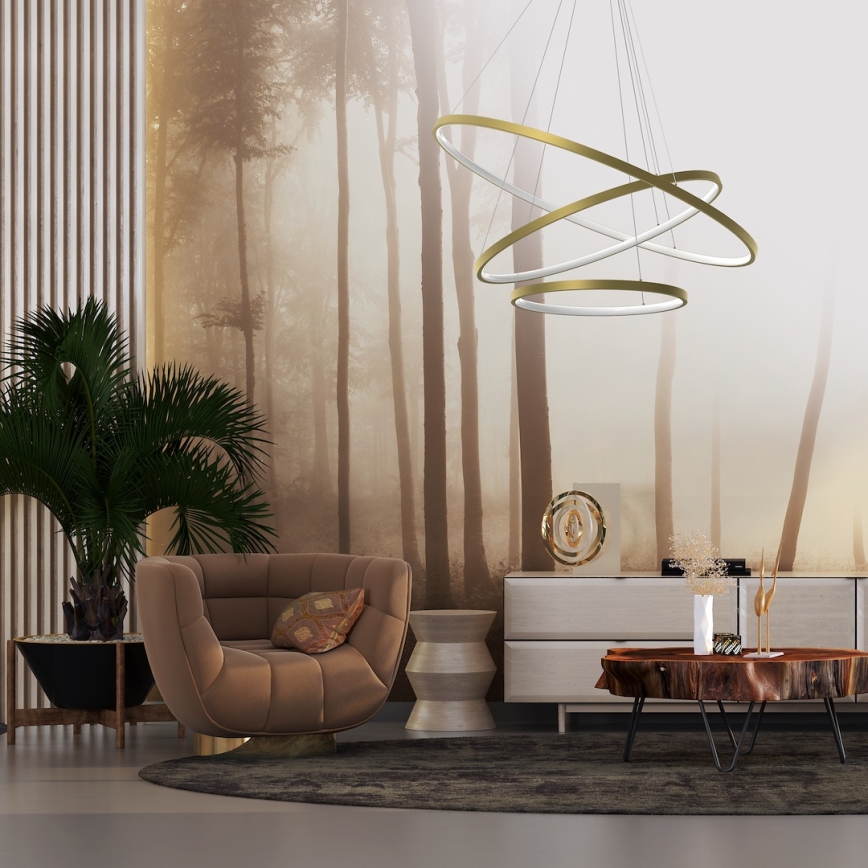 LED Lühter HOOP LED/93W/230V d. 80 cm 4000K kuldne