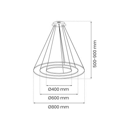 LED Lühter HOOP LED/93W/230V d. 80 cm 4000K kuldne
