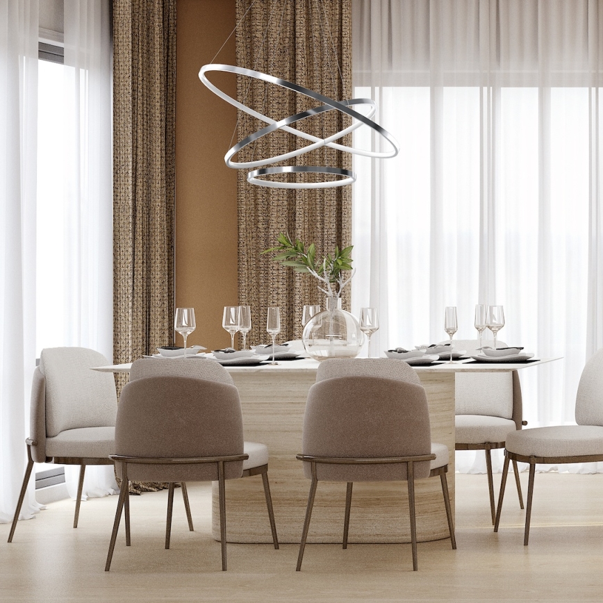 LED Lühter HOOP LED/93W/230V d. 80 cm 4000K läikiv kroom