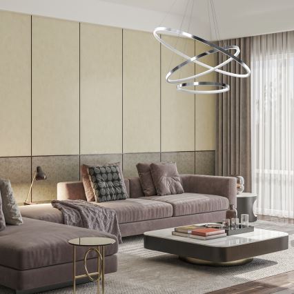 LED Lühter HOOP LED/93W/230V d. 80 cm 4000K läikiv kroom