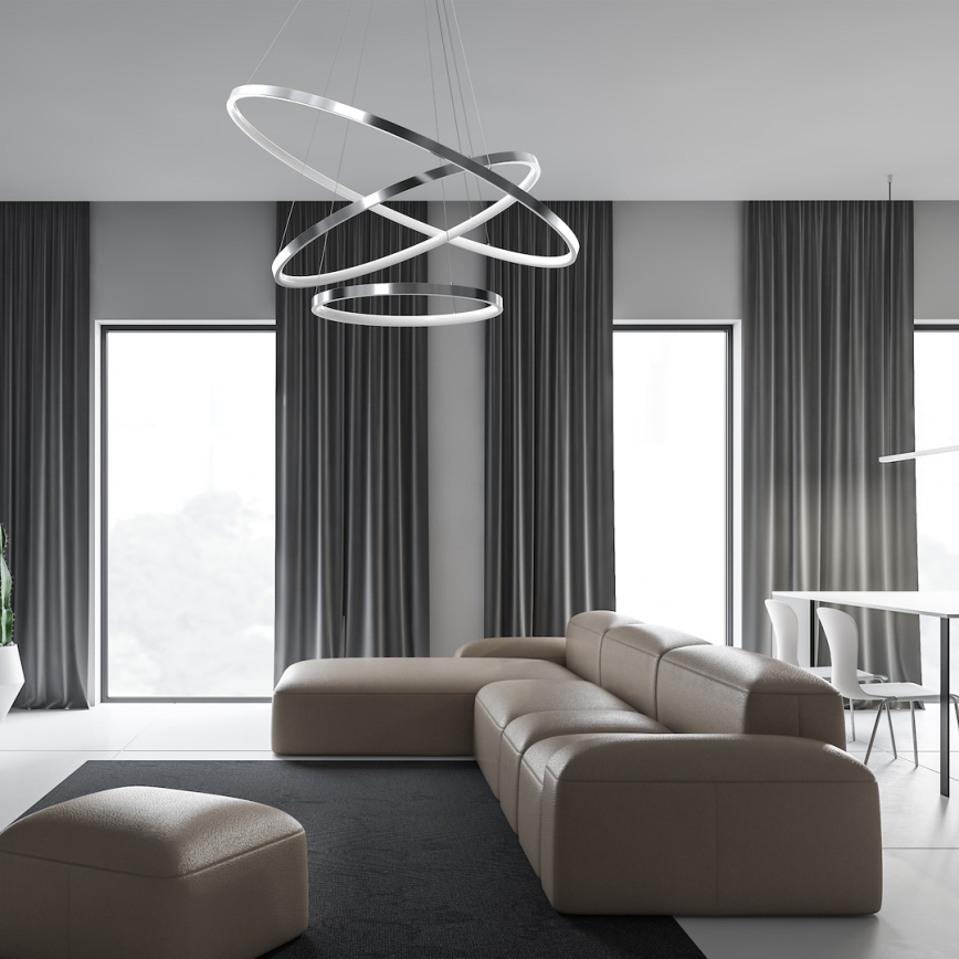 LED Lühter HOOP LED/93W/230V d. 80 cm 4000K läikiv kroom