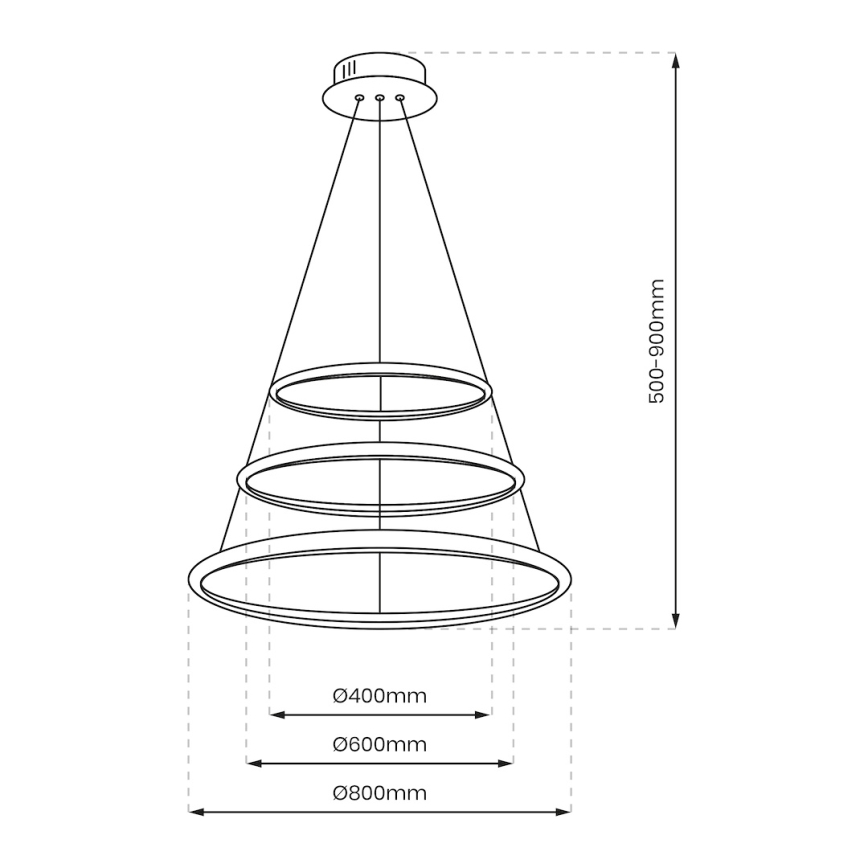 LED Lühter HOOP LED/93W/230V d. 80 cm 4000K läikiv kroom