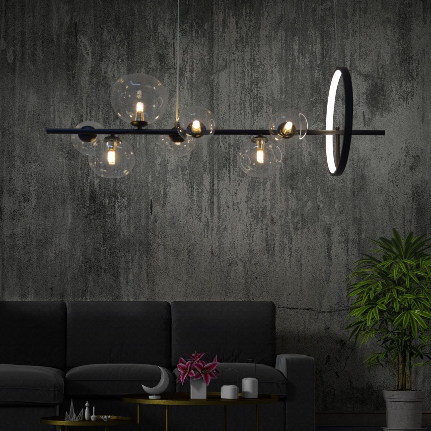 LED Lühter HYBRID LED/15W/230V + 7xG9/6W 4000K must