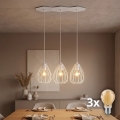 LED-lühter juhtmega BRYLANT 3xE27/60W/230V valge