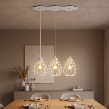 LED-lühter juhtmega BRYLANT 3xE27/60W/230V valge