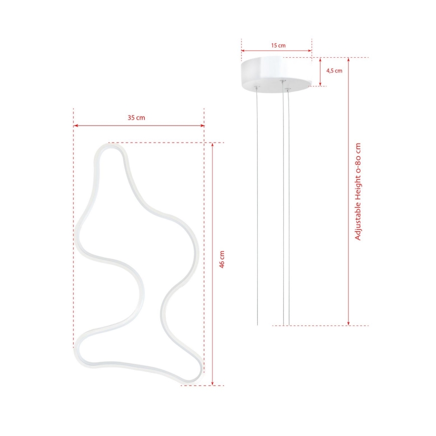 LED-lühter kaabliga ARTISAN LED/36W/230V 6500K valge