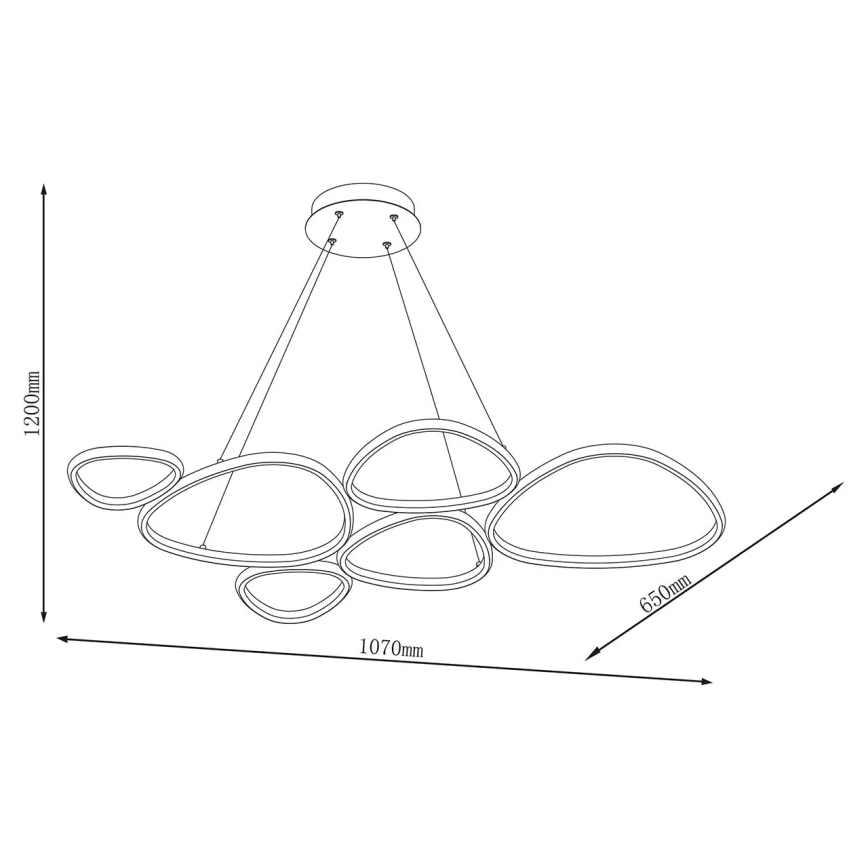 LED-lühter kaabliga PETRA LED/58W/230V 4000K must