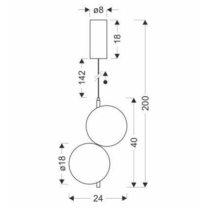 LED lühter kaabliga PLAYA LED/10W/230V must