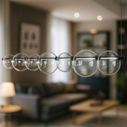 LED-lühter kaablil ATOLA LED/19W/230V must/läbipaistev