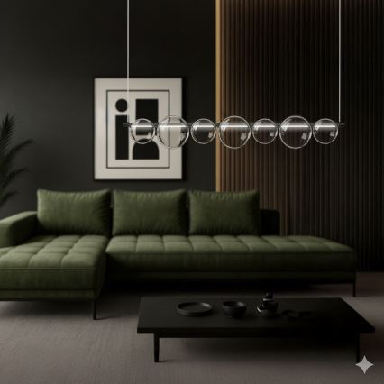 LED-lühter kaablil ATOLA LED/19W/230V must/läbipaistev