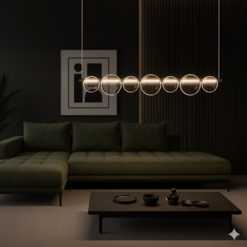 LED-lühter kaablil ATOLA LED/19W/230V must/läbipaistev