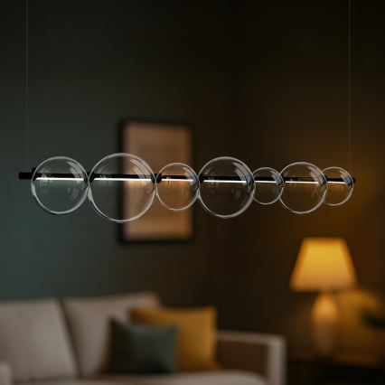 LED-lühter kaablil ATOLA LED/19W/230V must/läbipaistev