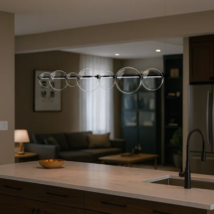 LED-lühter kaablil ATOLA LED/19W/230V must/läbipaistev