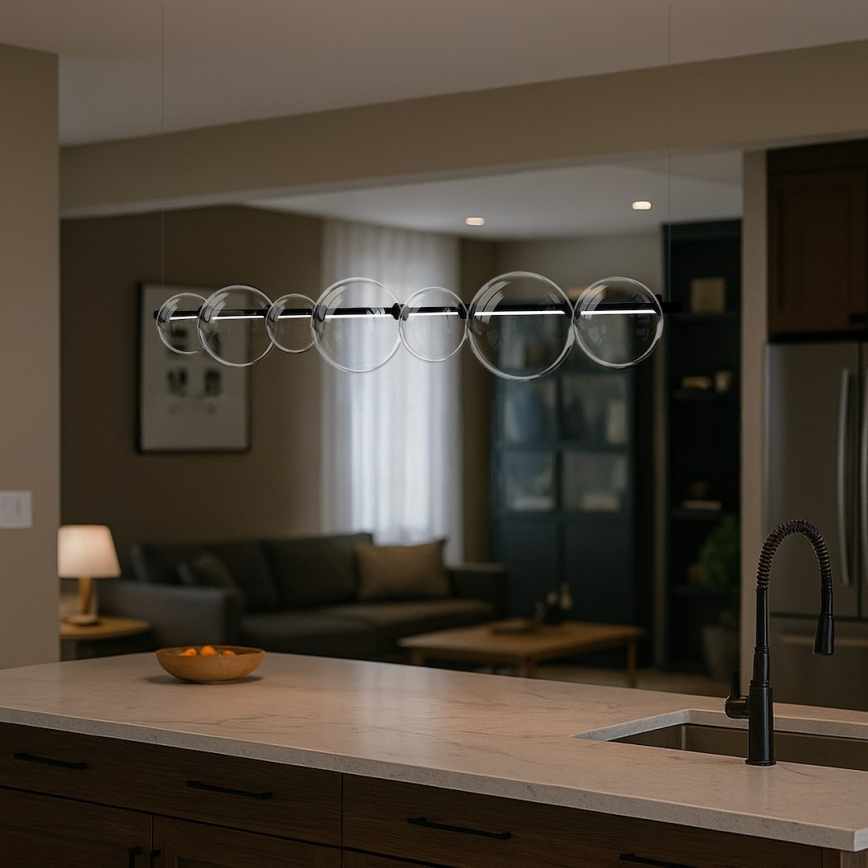 LED-lühter kaablil ATOLA LED/19W/230V must/läbipaistev