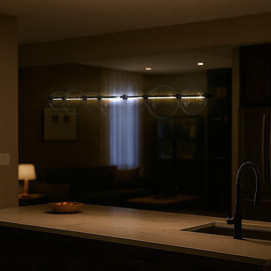 LED-lühter kaablil ATOLA LED/19W/230V must/läbipaistev