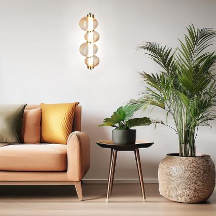 LED-lühter kaablil BOLLA LED/17W/230V läbimõõt 16 cm kuldne/suitsune beež