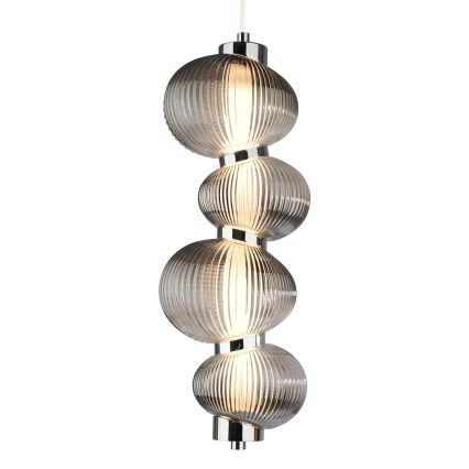 LED-lühter kaablil BOLLA LED/17W/230V, läbimõõt 16 cm, läikiv kroom/suitsuhall