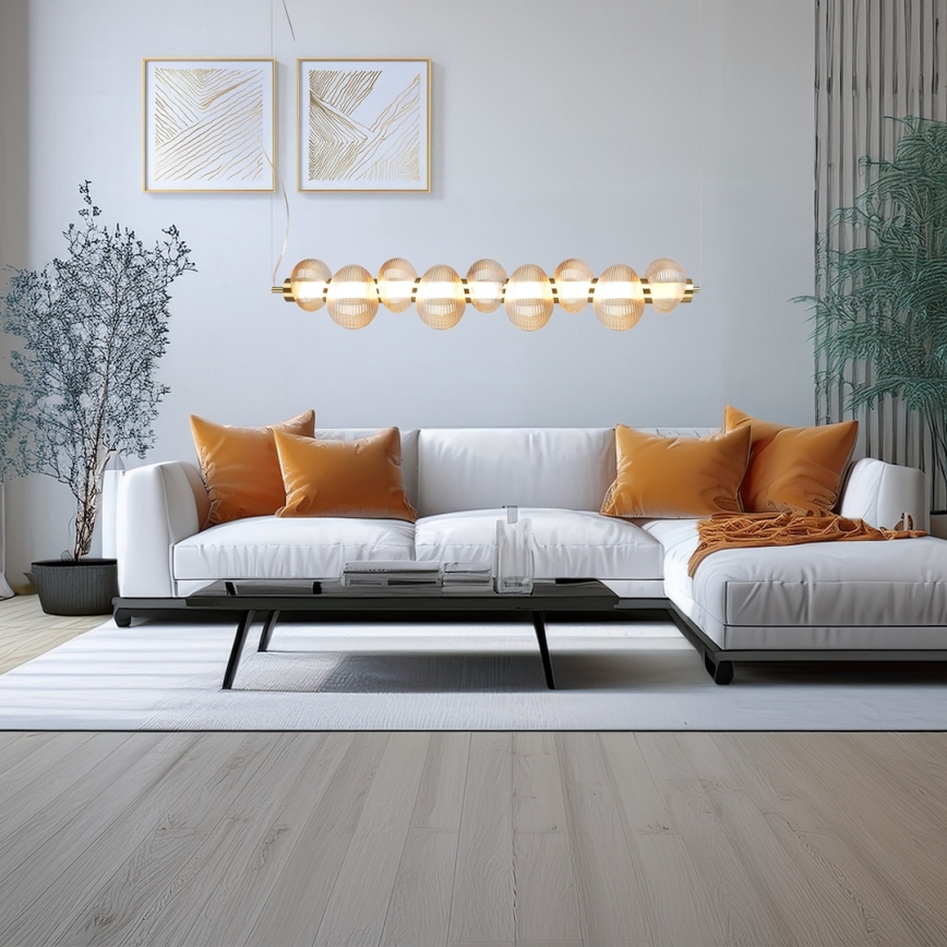 LED-lühter kaablil BOLLA LED/32W/230V kuldne/suitsune beež