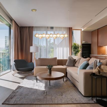 LED-lühter kaablil BOLLA LED/32W/230V kuldne/suitsune beež