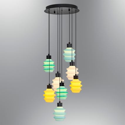 LED-lühter kaablil CACTUS 8xLED/2,8W/230V 3000K roheline/kollane/valge