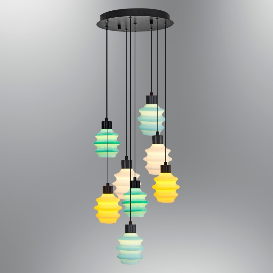 LED-lühter kaablil CACTUS 8xLED/2,8W/230V 3000K roheline/kollane/valge