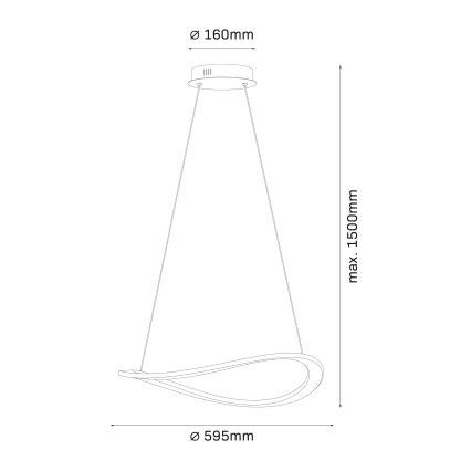 LED-lühter kaablil CASHMERE LED/40W/230V, läbimõõt 59,5 cm, beež