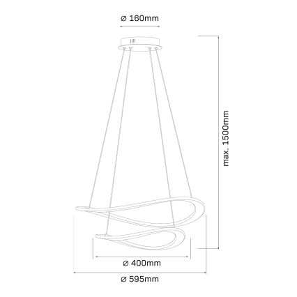 LED-lühter kaablil CASHMERE LED/75W/230V läbimõõt 59,5 valge