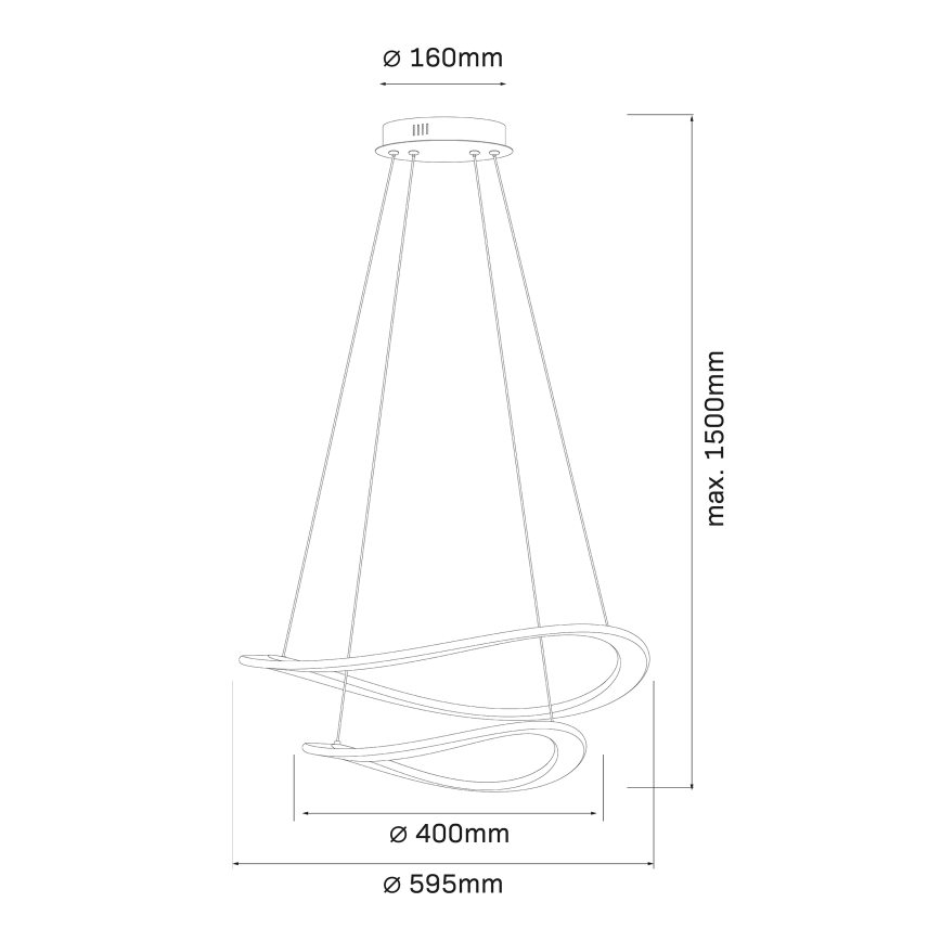 LED-lühter kaablil CASHMERE LED/75W/230V läbimõõt 59,5 valge