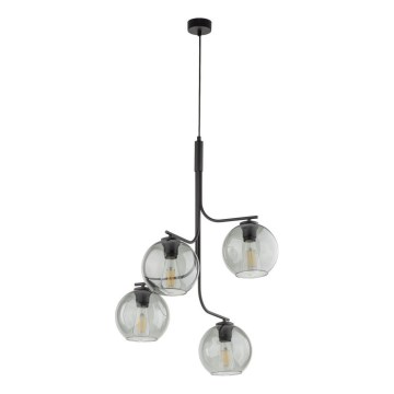 LED-lühter kaablil CESAR 4xE27/15W/230V must/suitsuhall