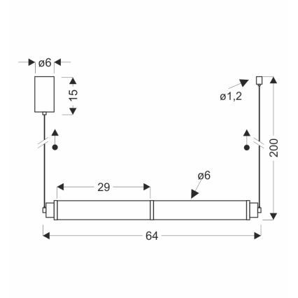 LED-lühter kaablil CORTE LED/18W/230V must
