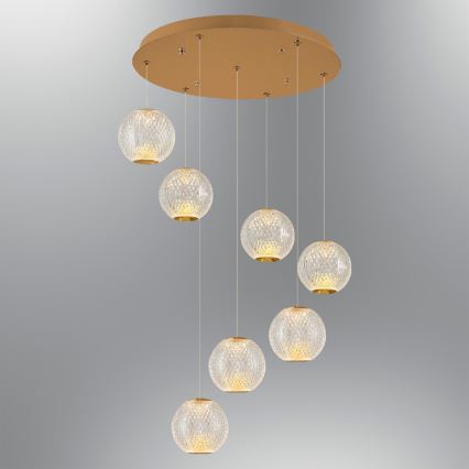 LED lühter kaablil CREMONA 7xLED/5W/230V 3000K kuldne