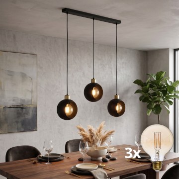 LED lühter kaablil CUBUS 3xE27/60W/230V