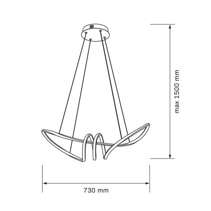 LED-lühter kaablil FLAVIA LED/44W/230V must