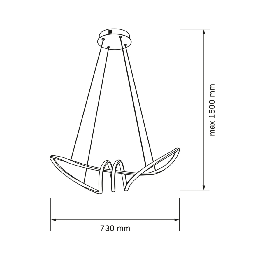 LED-lühter kaablil FLAVIA LED/44W/230V must