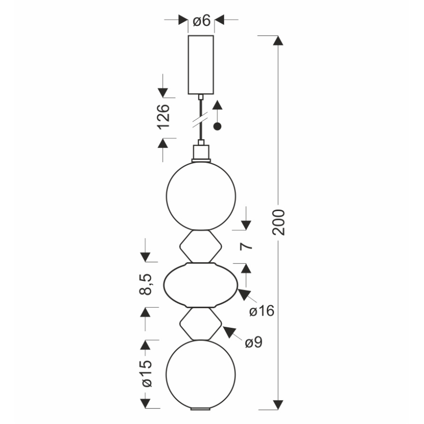 LED lühter kaablil FLORES LED/15W/230V kuldne/oranž/pruun