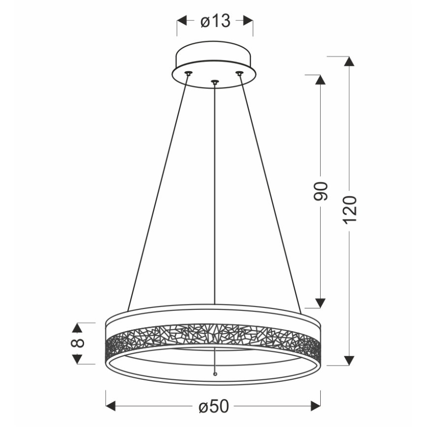 LED-lühter kaablil FROZI LED/32W/230V, Ø 50 cm, valge