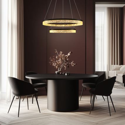 LED-lühter kaablil FROZI LED/38W/230V Ø 60 cm must