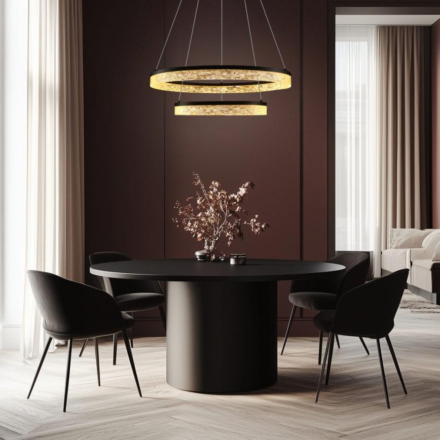 LED-lühter kaablil FROZI LED/38W/230V Ø 60 cm must