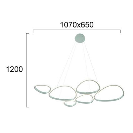 LED lühter kaablil HELIX LED/61W/230V, hõbedane