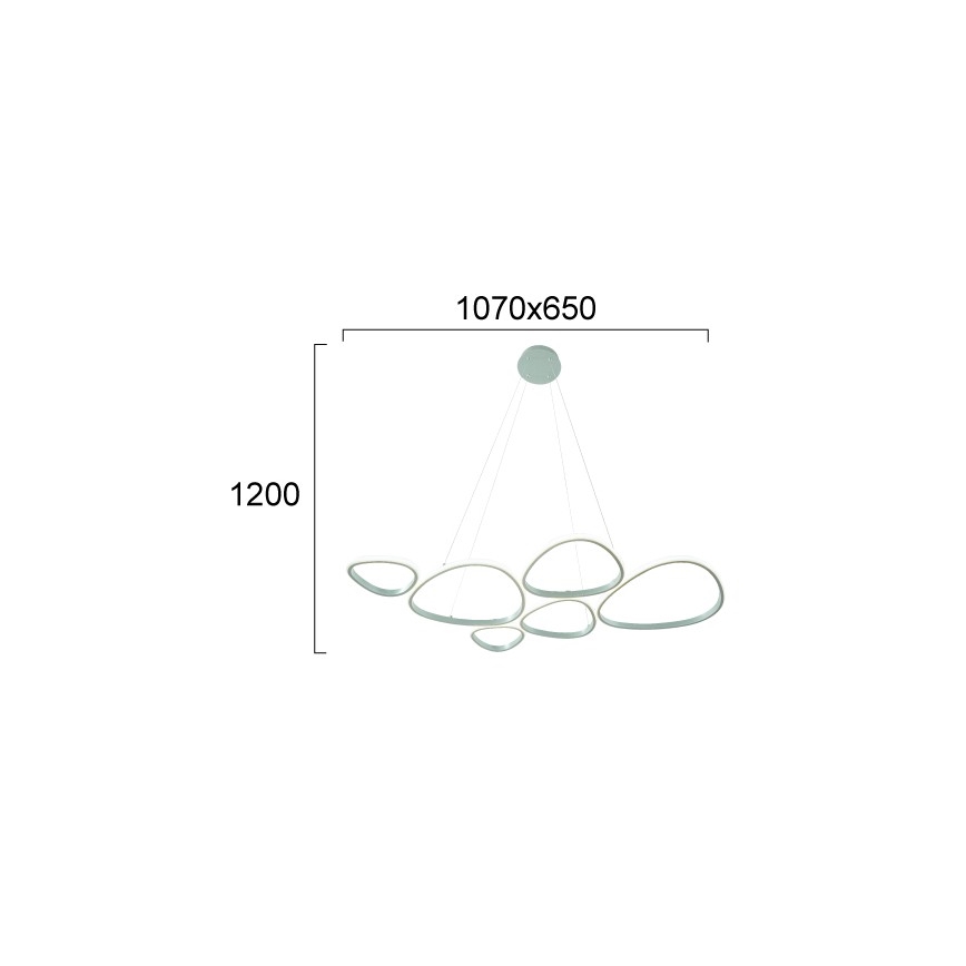 LED lühter kaablil HELIX LED/61W/230V, hõbedane