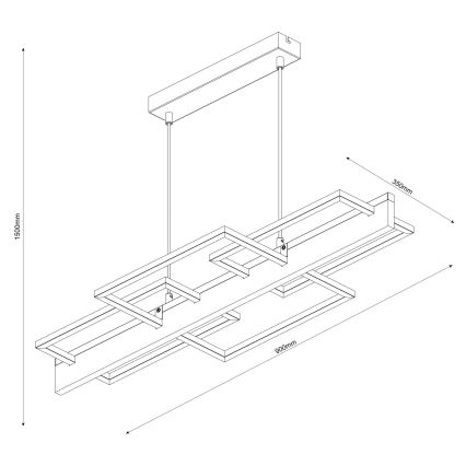 LED-lühter kaablil LARYSA LED/35W/230V männipuit
